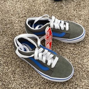 Toddler boys 11 Grey/Blue Vans